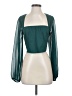 Express Teal Long Sleeve Blouse Size S - photo 1