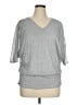 MSK Metallic Silver 3/4 Sleeve Top Size 1X - photo 1