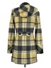 Via 100% Polyester Plaid Yellow Coat Size S - photo 2