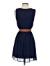 Iz Byer 100% Polyester Solid Blue Casual Dress Size XS - photo 2