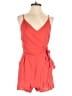One Clothing 100% Rayon Solid Red Romper Size L - photo 1