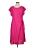 Connected Apparel 100% Polyester Solid Pink Casual Dress Size 12 (petite) - photo 1