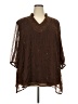Maggie Barnes 100% Polyester Brown 3/4 Sleeve Blouse Size 2X - photo 1