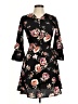 Influence 100% Polyester Floral Black Casual Dress Size 8 - photo 1