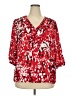 Liz Claiborne 100% Polyester Red 3/4 Sleeve Blouse Size XXL - photo 1