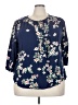 St. John's Bay 100% Rayon Blue 3/4 Sleeve Blouse Size 3X - photo 1