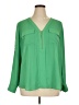 Express 100% Polyester Green Long Sleeve Blouse Size XL - photo 1