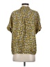 CAbi 100% Silk Print Yellow Short Sleeve Silk Top Size S - photo 2
