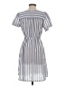 Monteau 100% Polyester Stripes Gray Casual Dress Size S - photo 2