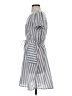 Monteau 100% Polyester Stripes Gray Casual Dress Size S - photo 5