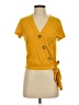 Lush Yellow Short Sleeve Top Size S - photo 1