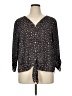 West Kei 100% Polyester Animal Print Black 3/4 Sleeve Blouse Size XL - photo 1
