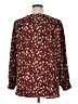 Lush 100% Polyester Burgundy Long Sleeve Blouse Size 1X - photo 2