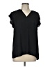 Rachel Zoe 100% Polyester Black Short Sleeve Blouse Size L - photo 1