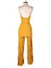 Forever 21 100% Viscose Solid Yellow Jumpsuit Size M - photo 2