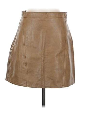 Zara Basic Faux Leather Skirt (view 1)