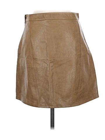 Zara Basic Faux Leather Skirt (view 2)