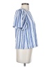 CAbi Stripes Blue Short Sleeve Blouse Size S - photo 4