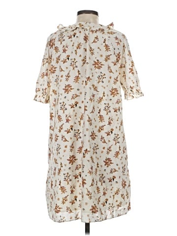 Madewell Ruffle Button-Front Trapeze Dress in Floral Reef (view 2)