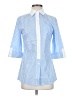 J. Peterman 100% Cotton Blue 3/4 Sleeve Button-Down Shirt Size 0 - photo 1