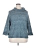 Leo & Nicole Tweed Blue Turtleneck Sweater Size 2X - photo 1