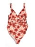 ASOS Print Orange Pink One Piece Swimsuit Size 10 - photo 1