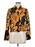 MNG Suit Print Orange Long Sleeve Blouse Size 6 - photo 1