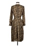 J.Crew 100% Polyester Animal Print Brown Casual Dress Size 2 - photo 2