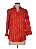 Foxcroft 100% Cotton Hearts Red 3/4 Sleeve Button-Down Shirt Size 6 - photo 1