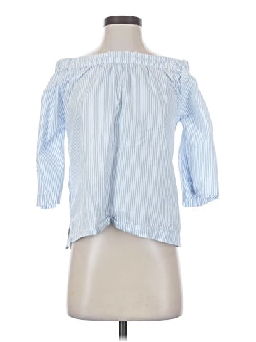 Madewell Clean Off-the-Shoulder Top in Stripe (view 1)