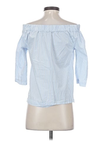 Madewell Clean Off-the-Shoulder Top in Stripe (view 2)