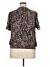 Charming Charlie 100% Polyester Animal Print Brown Short Sleeve Blouse Size XL - photo 2