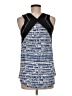 One September 100% Rayon Blue Sleeveless Blouse Size M - photo 2
