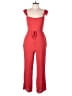 Live To Be Spoiled 100% Rayon Solid Red Jumpsuit Size L - photo 1