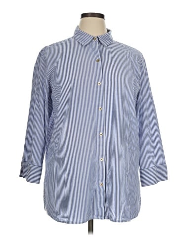 Jones New York Signature 3/4 Sleeve Button-Down Shirt (view 1)