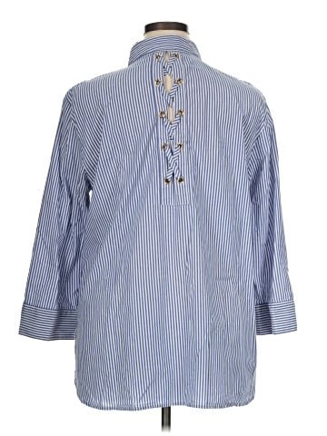 Jones New York Signature 3/4 Sleeve Button-Down Shirt (view 2)
