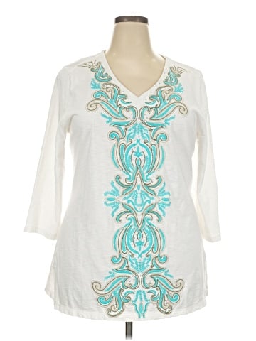 JM Collection 3/4 Sleeve Blouse (view 1)