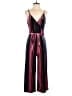 Speechless Stripes Burgundy Jumpsuit Size M - photo 1