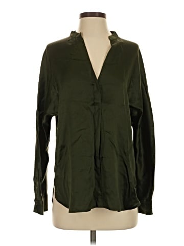 Vince. Long Sleeve Silk Top (view 1)