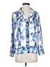 J.Crew 100% Polyester Tropical Blue Long Sleeve Blouse Size XS - photo 1