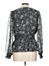 Old Navy 100% Polyester Silver Long Sleeve Blouse Size L - photo 2