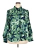 Unbranded 100% Polyester Print Green 3/4 Sleeve Blouse Size 2X - photo 1