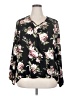 rue21 100% Polyester Floral Black Long Sleeve Blouse Size 2X - photo 1