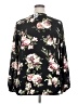rue21 100% Polyester Floral Black Long Sleeve Blouse Size 2X - photo 2