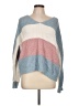 Ultra Flirt Color Block Blue Pullover Sweater Size L - photo 1