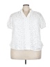 CeCe Animal Print White Short Sleeve Blouse Size 3X - photo 1