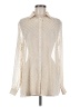 Angie 100% Polyester Polka Dots Ivory Long Sleeve Blouse Size M - photo 1