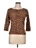 Neiman Marcus 100% Cashmere Animal Print Brown Cashmere Pullover Sweater Size L - photo 1