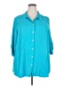 Catherines 100% Rayon Teal Long Sleeve Polo Size 18 - photo 1