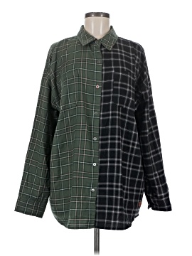 Peace Love World Long Sleeve Button-Down Shirt (view 1)